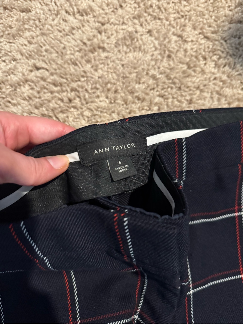 Two Pairs of Ann Taylor Gray and Black Windowpane Dress Pants - Picture 3 of 3